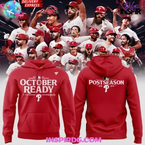 -Philadelphia Phillies October Ready Post Season 2024 Red Hoodie