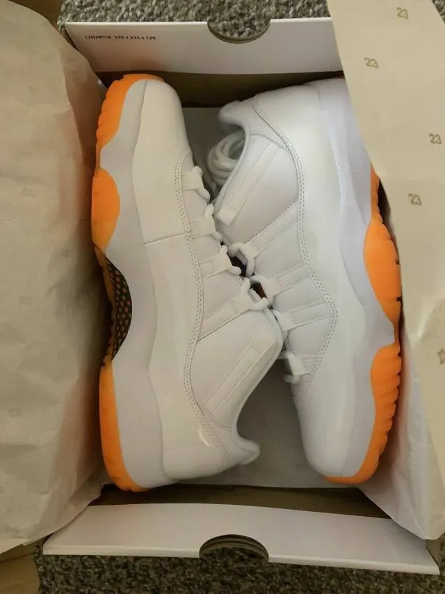 2021 wmns nike air jordan 11 xi retro low bright citrus 6-12 white ah7860-139