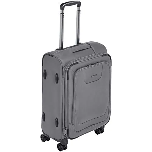 AmazonBasics Expandable Softside Carry-On Spinner Luggage Suitcase With TSA Lock And Wheels - 21 Inch, Grey