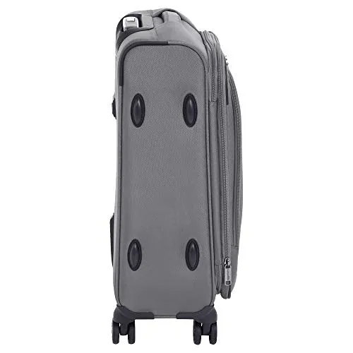 AmazonBasics Expandable Softside Carry-On Spinner Luggage Suitcase With TSA Lock And Wheels - 21 Inch, Grey