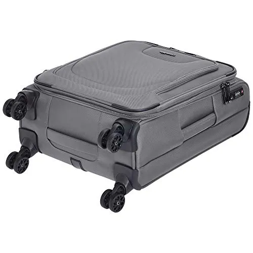 AmazonBasics Expandable Softside Carry-On Spinner Luggage Suitcase With TSA Lock And Wheels - 21 Inch, Grey