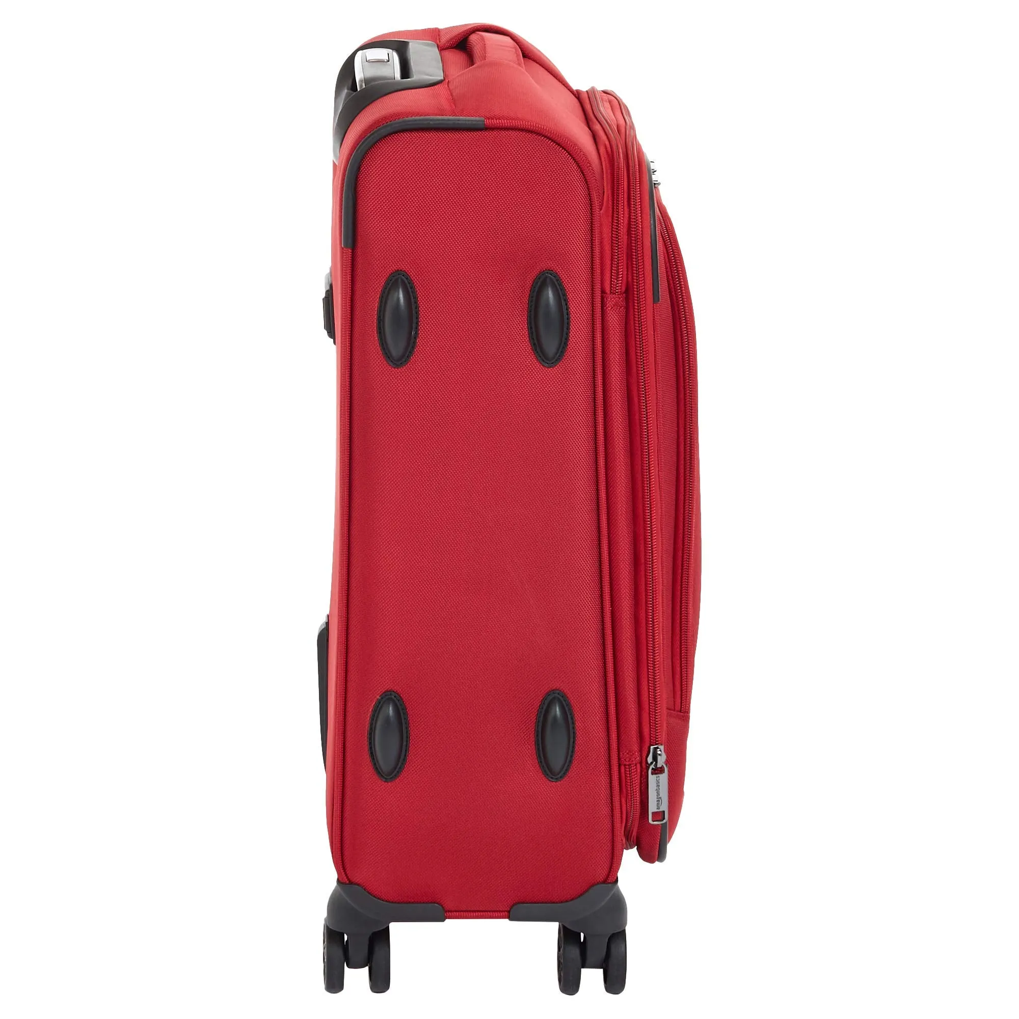 AmazonBasics Expandable Softside Carry-On Spinner Luggage Suitcase With TSA Lock And Wheels - 21 Inch, Red