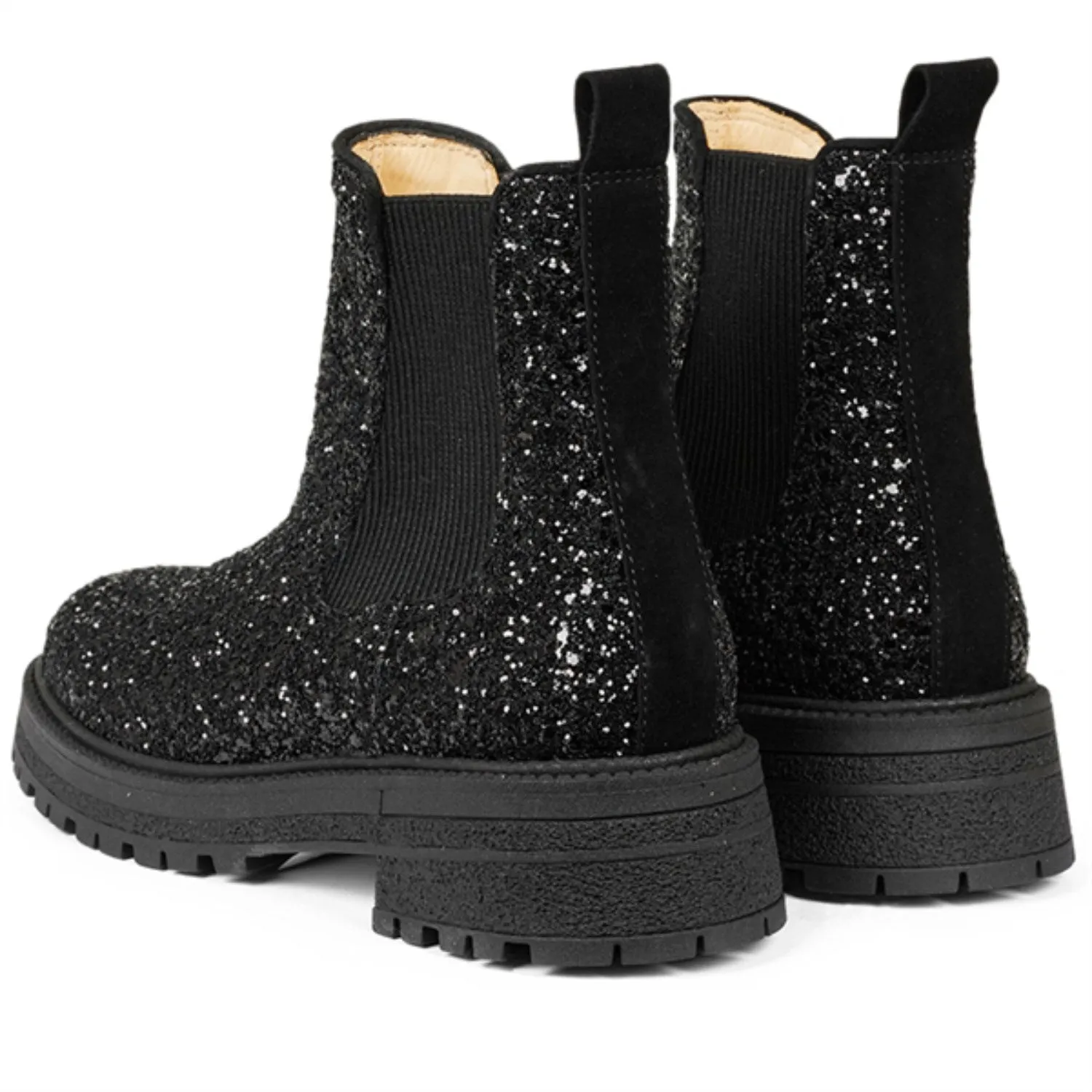 Angulus Black Glitter/Black/Black Glitter Chelsea Boot P Trackl