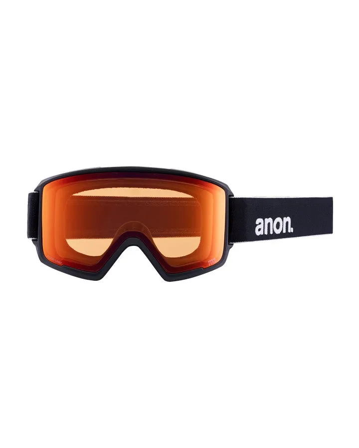 Anon M3 Snow Goggles + Bonus Lens + Mfi Face Mask - Black/Perceive Sunny Red Lens