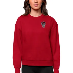 Antigua NC State Wolfpack Women's Red Logo Victory Crewneck Pullover Sweatshirt