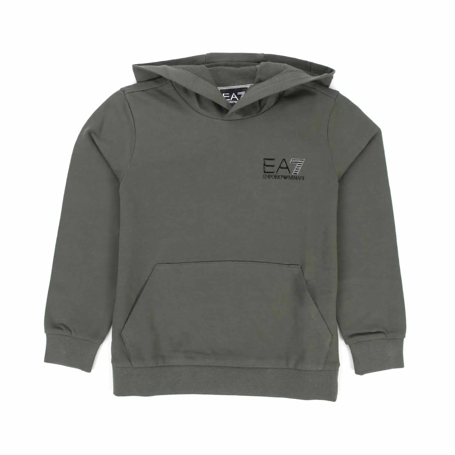 Armani Junior Hoodie Ea7 Military Green Sweatshirt For Boys