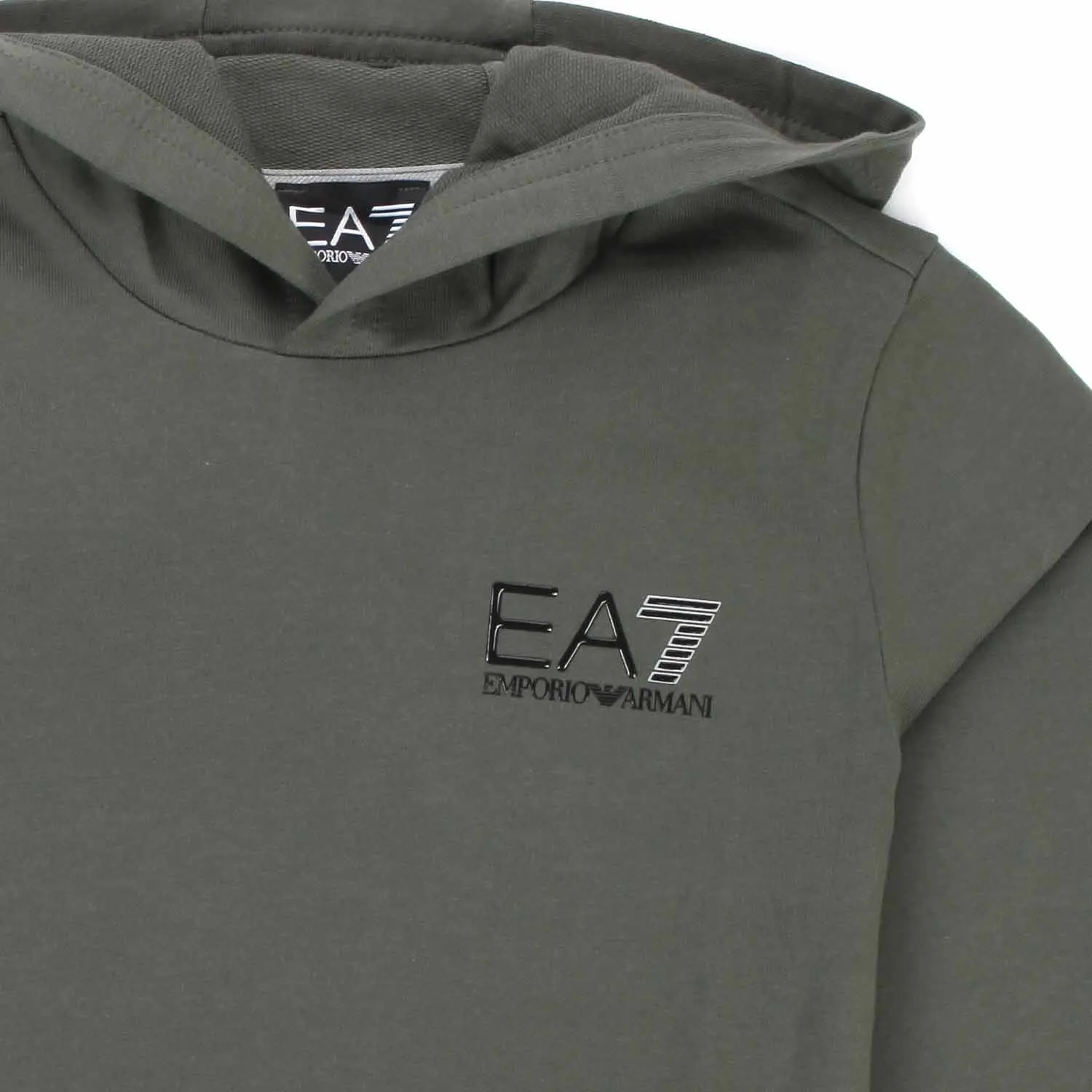 Armani Junior Hoodie Ea7 Military Green Sweatshirt For Boys