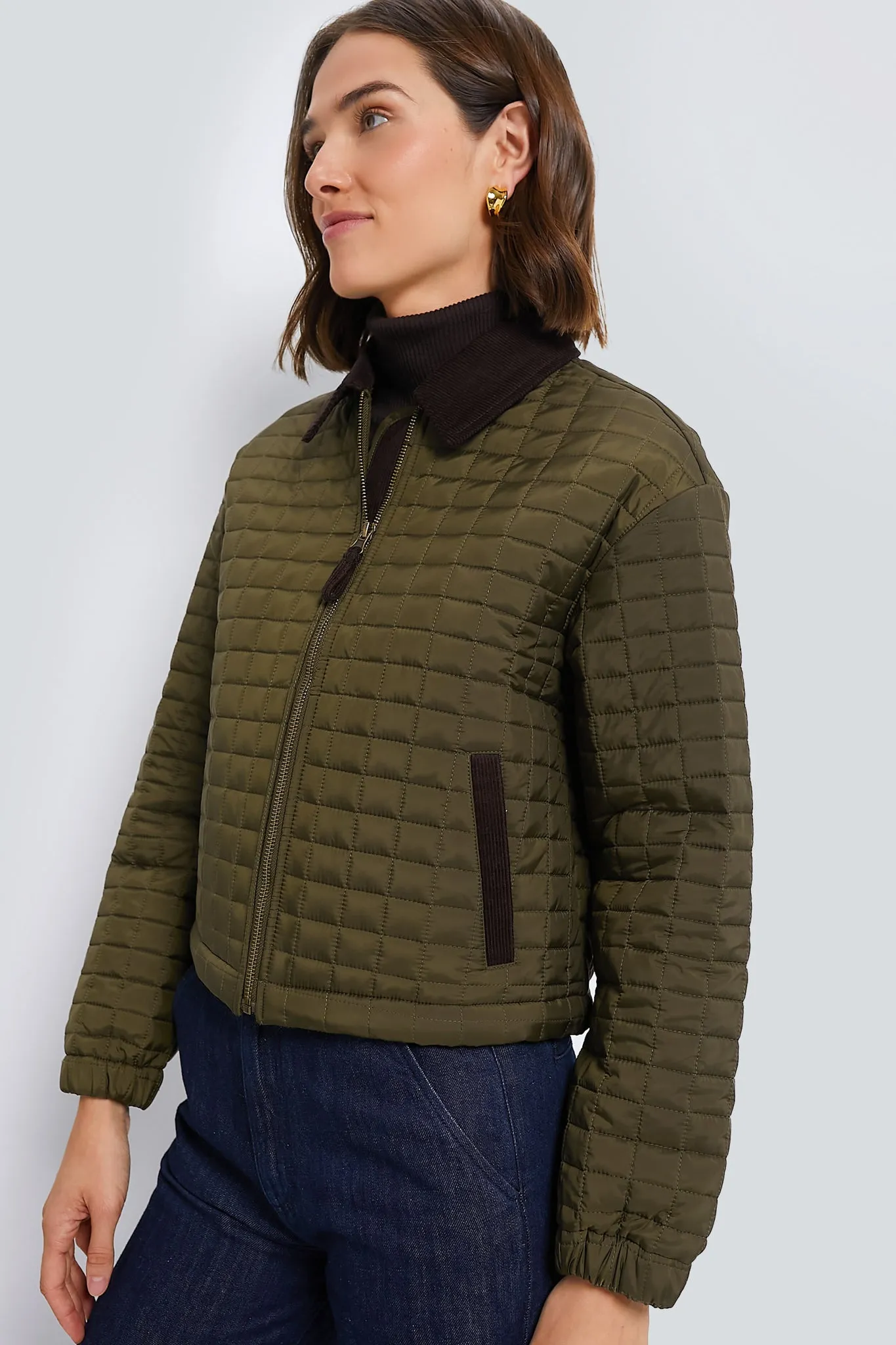 Army Green Box Quilt Mason Jacket