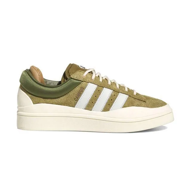 Bad bunny x adidas campus light (wild moss/ olive green/ white/ cream white) men us 8-13 id7950