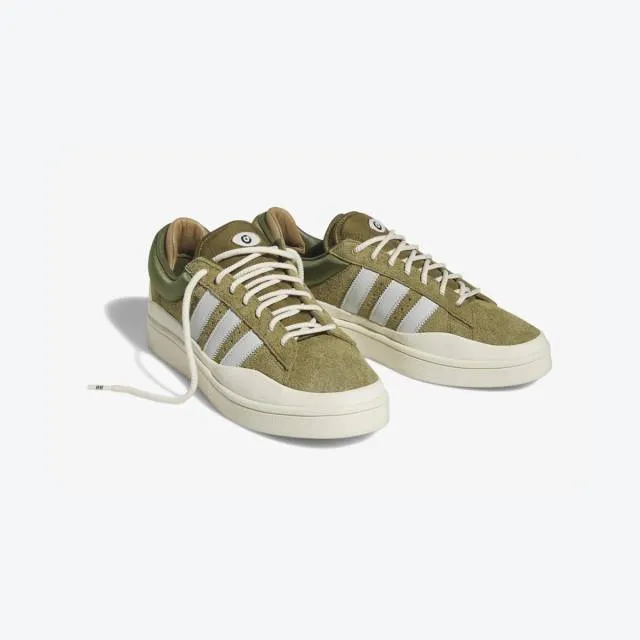 Bad bunny x adidas campus light (wild moss/ olive green/ white/ cream white) men us 8-13 id7950