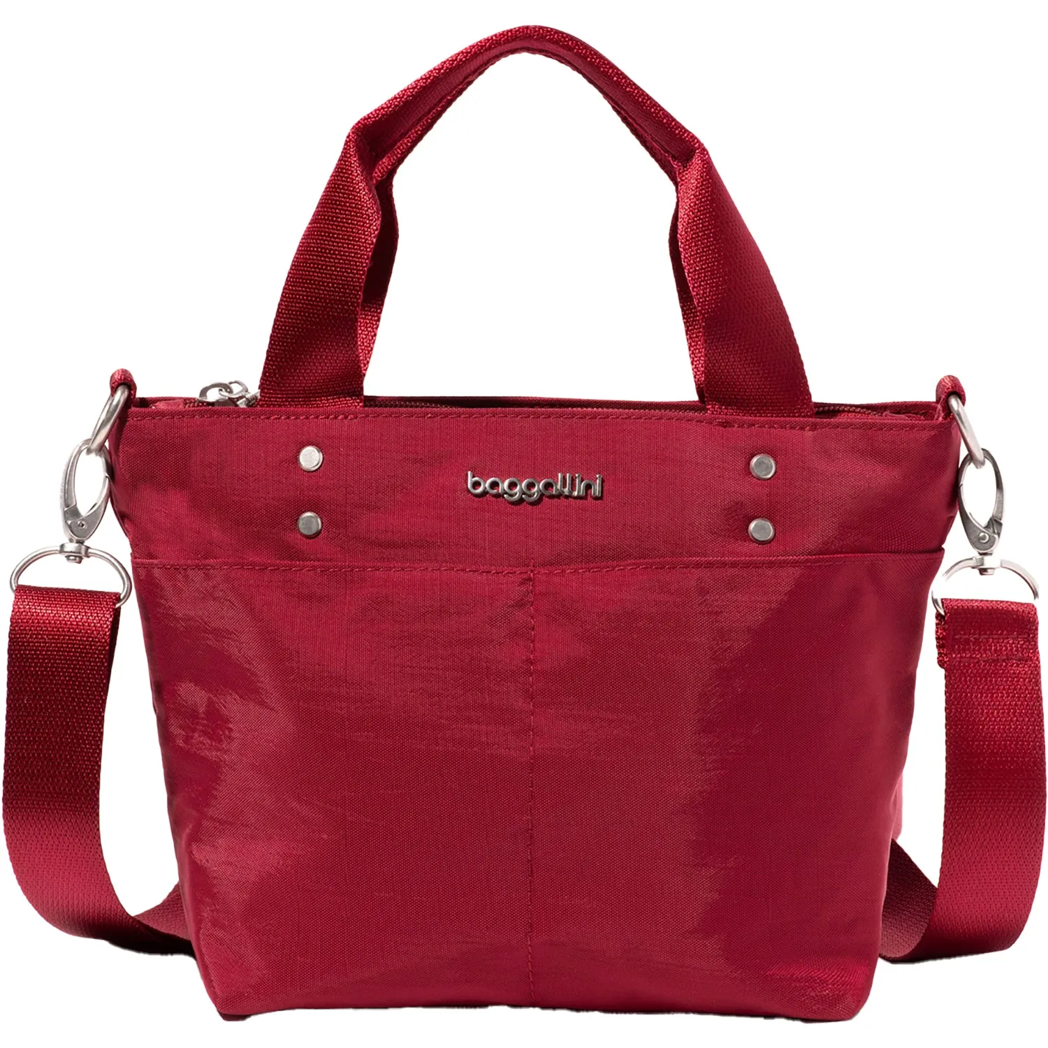 Baggallini Mini Carryall Tote Ruby Red Nylon