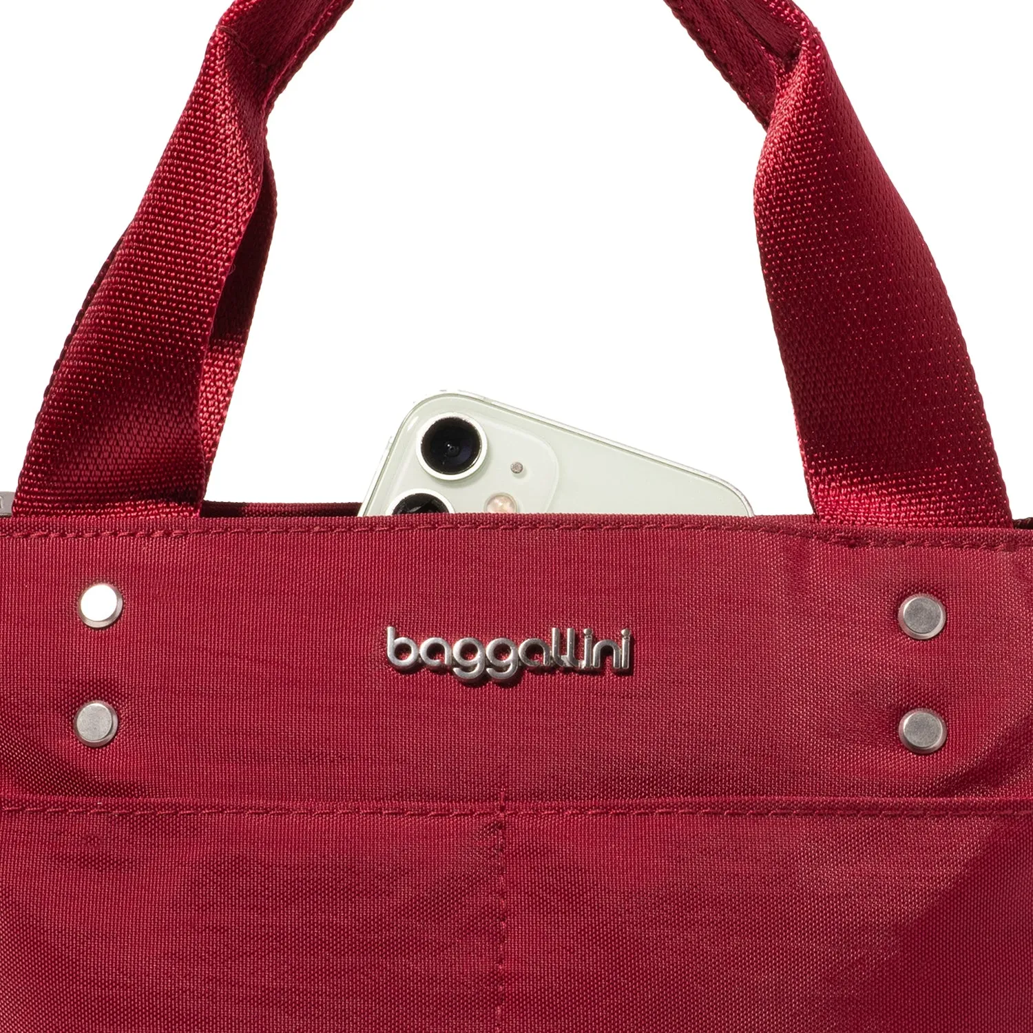 Baggallini Mini Carryall Tote Ruby Red Nylon