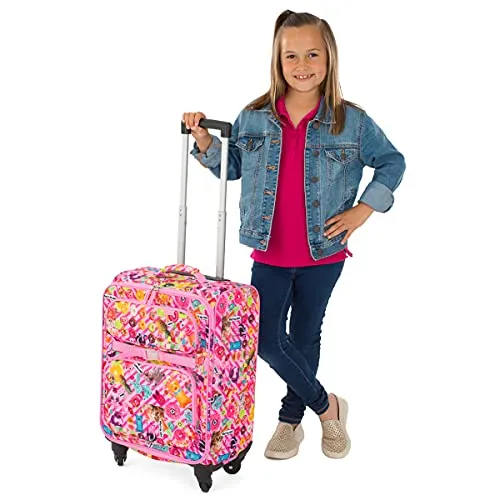 Bixbee Kids Luggage, Kids Luggage with Wheels for Girls & Boys with Telescoping Pullout Handle, Strap and Pockets- Lightweight K