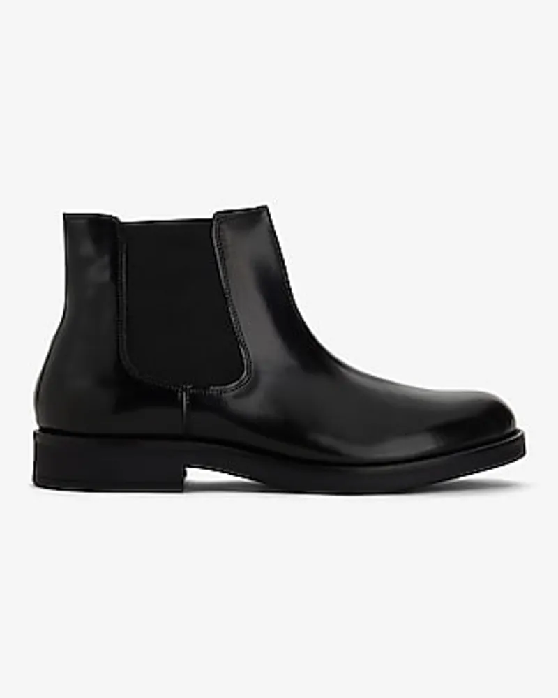 Black Genuine Leather Chunky Chelsea Boot Black Men's 9