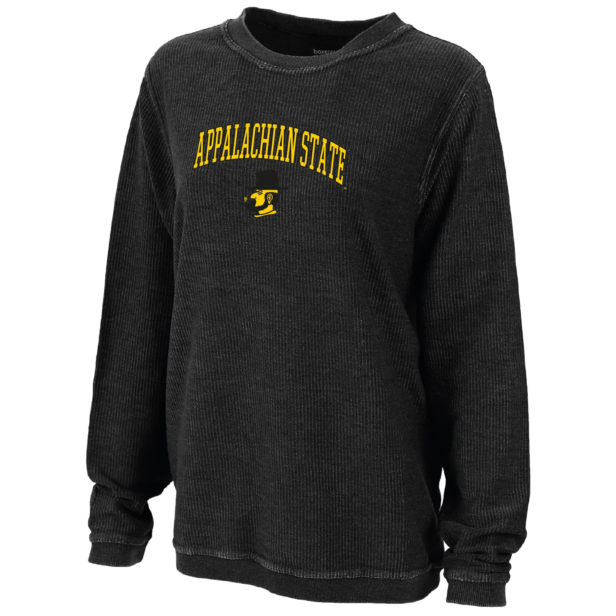 Boxercraft Appalachian State Mountaineers Women's Black Rally Corduroy Pullover Sweatshirt