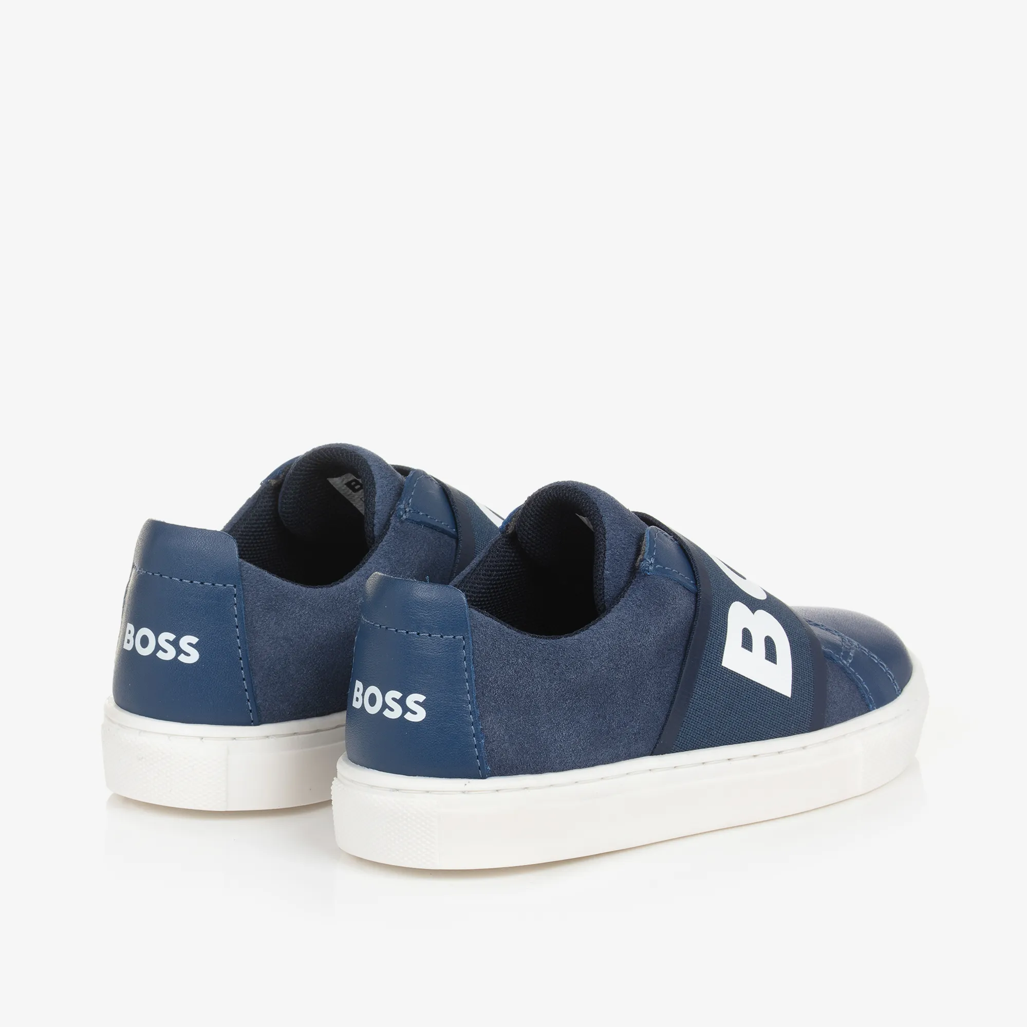 Boys Blue Leather Trainers