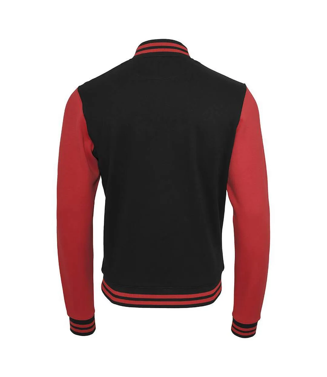 Build Your Brand Mens Sweat College Jacket (Black/Red) - UTRW5677