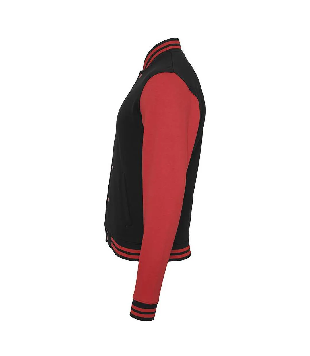 Build Your Brand Mens Sweat College Jacket (Black/Red) - UTRW5677