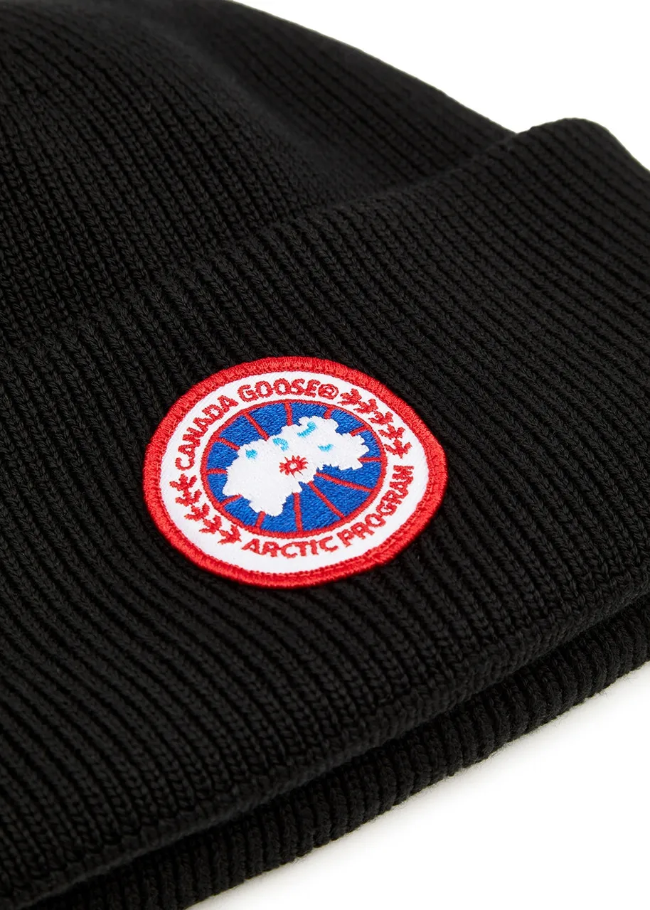 CANADA GOOSE KIDS Arctic Disc logo wool beanie -                         -                     -                