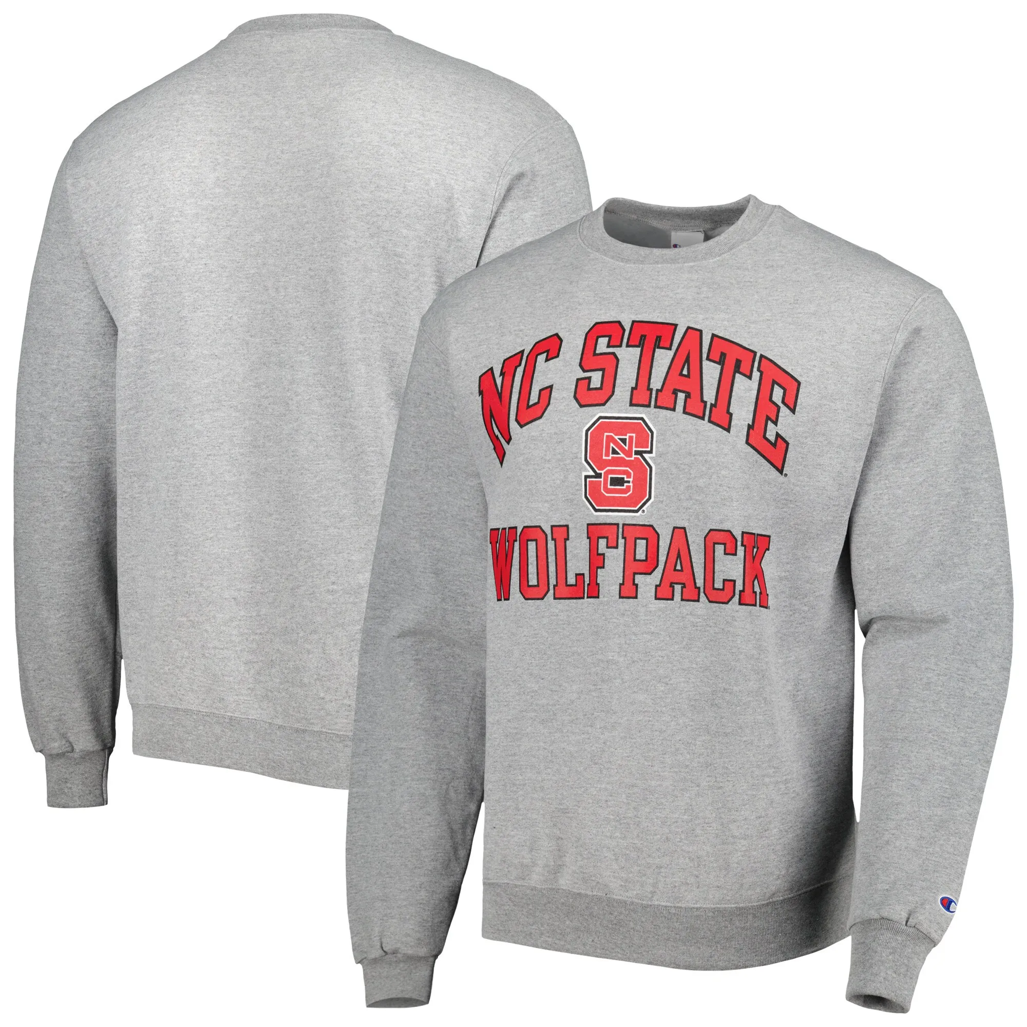 Champion NC State Wolfpack Heather Gray High Motor Pullover Sweatshirt