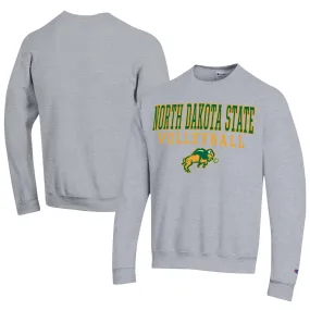 Champion  NDSU Bison Gray Stacked Logo Volleyball Eco Powerblend Pullover Sweatshirt