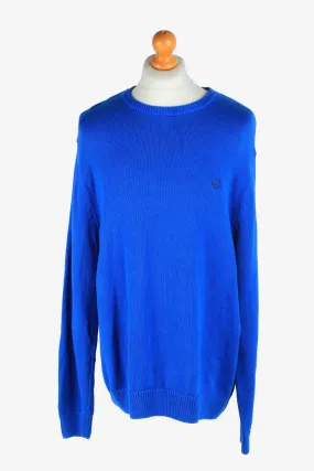 Chaps Crew Neck Jumper Pullover 90s Blue XL - Pepper Tree London