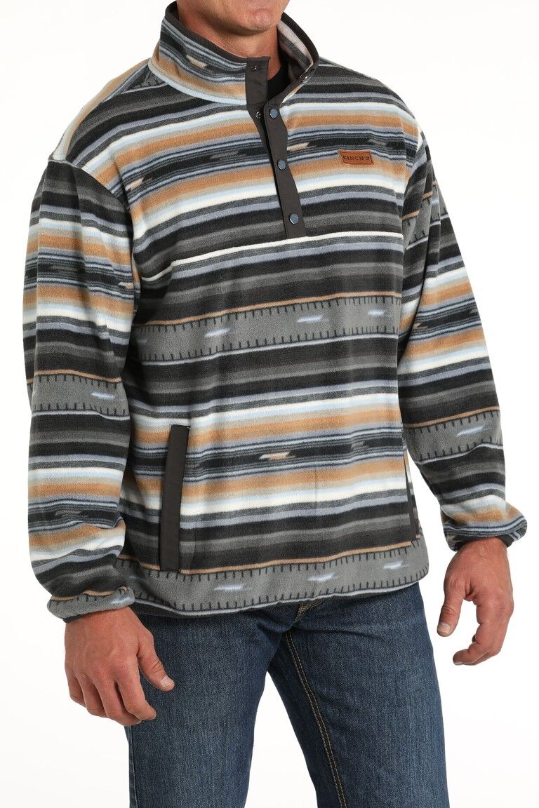 Cinch Men's Match Boys Fleece Pullover in Black/Grey