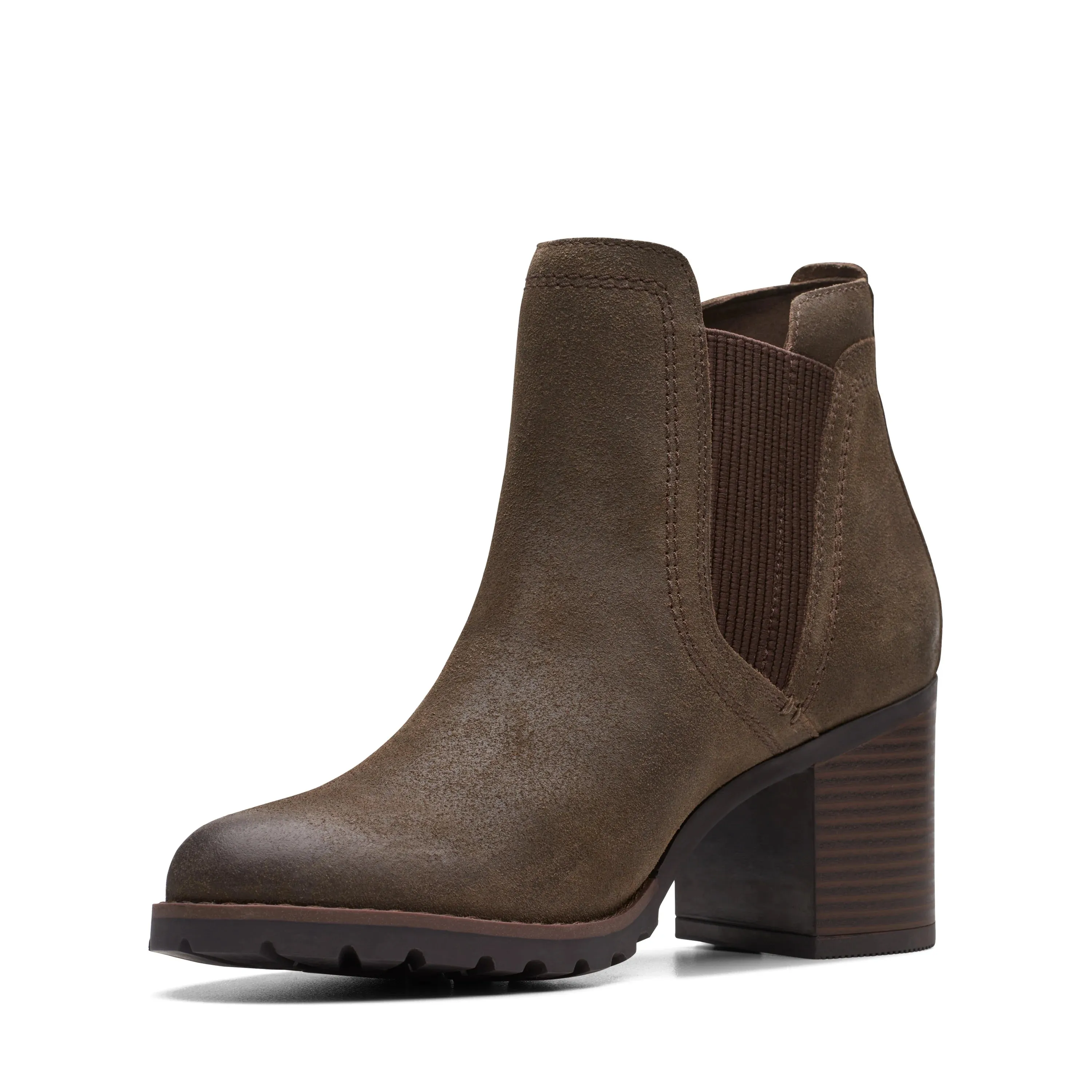 CLARKS | BOTINES MUJER | LEDA UP DARK OLIVE SUEDE | VERDE