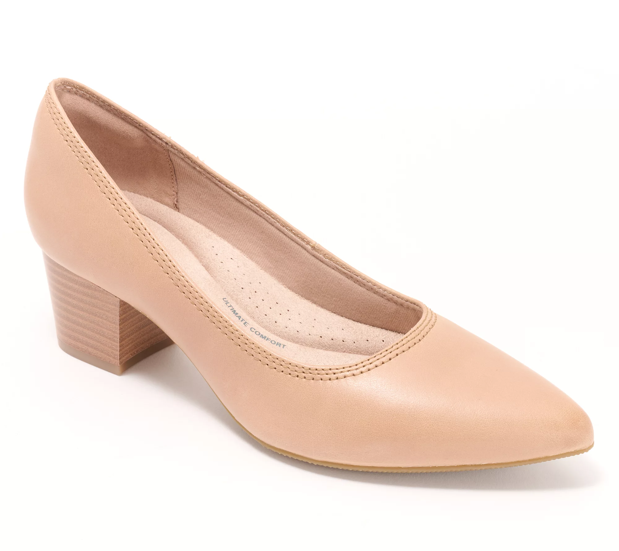 Clarks Collection Leather Blocked Heeled Pumps - Ellaine Hope