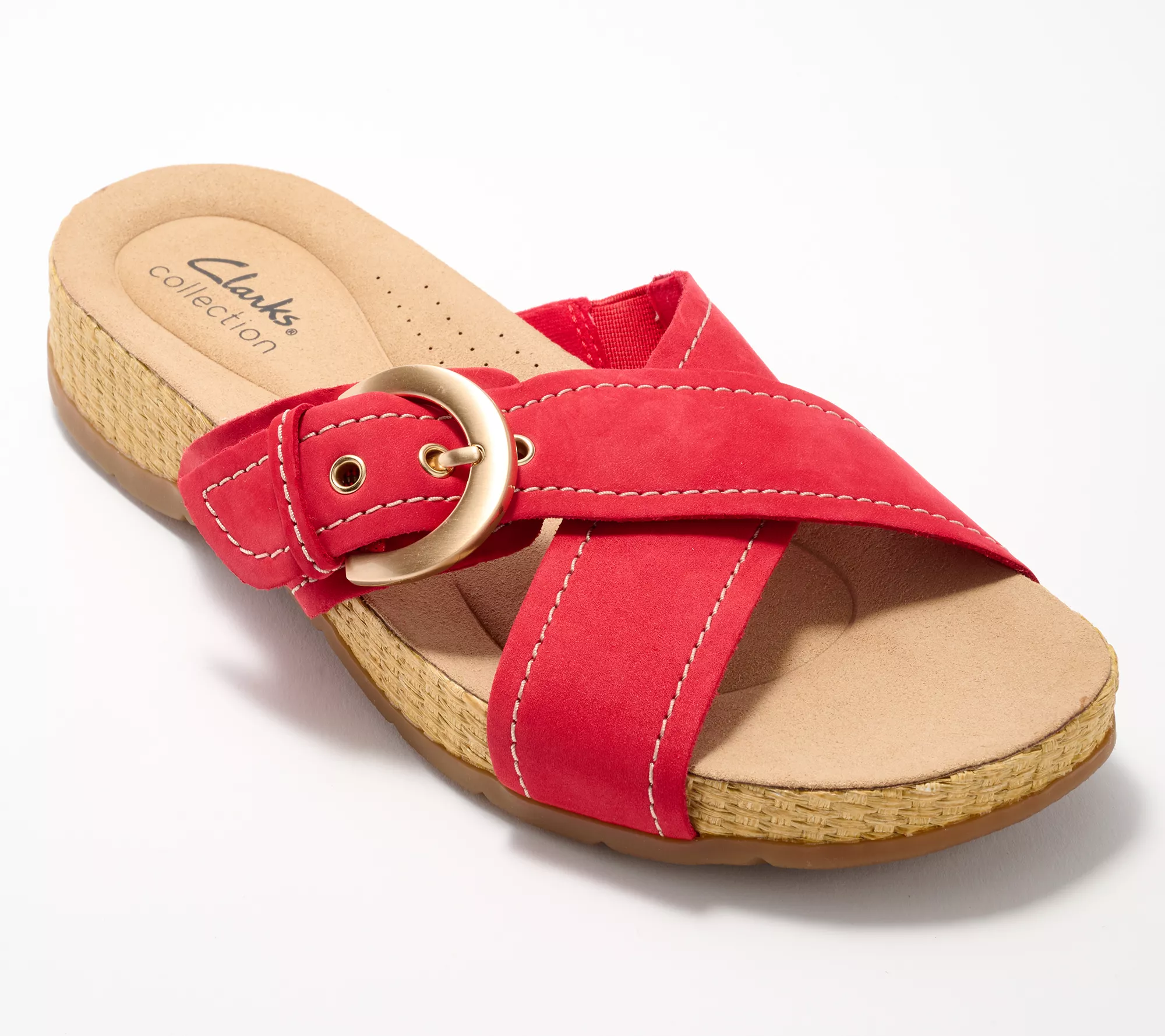 Clarks Collection Leather Slide Sandals- Reileigh May