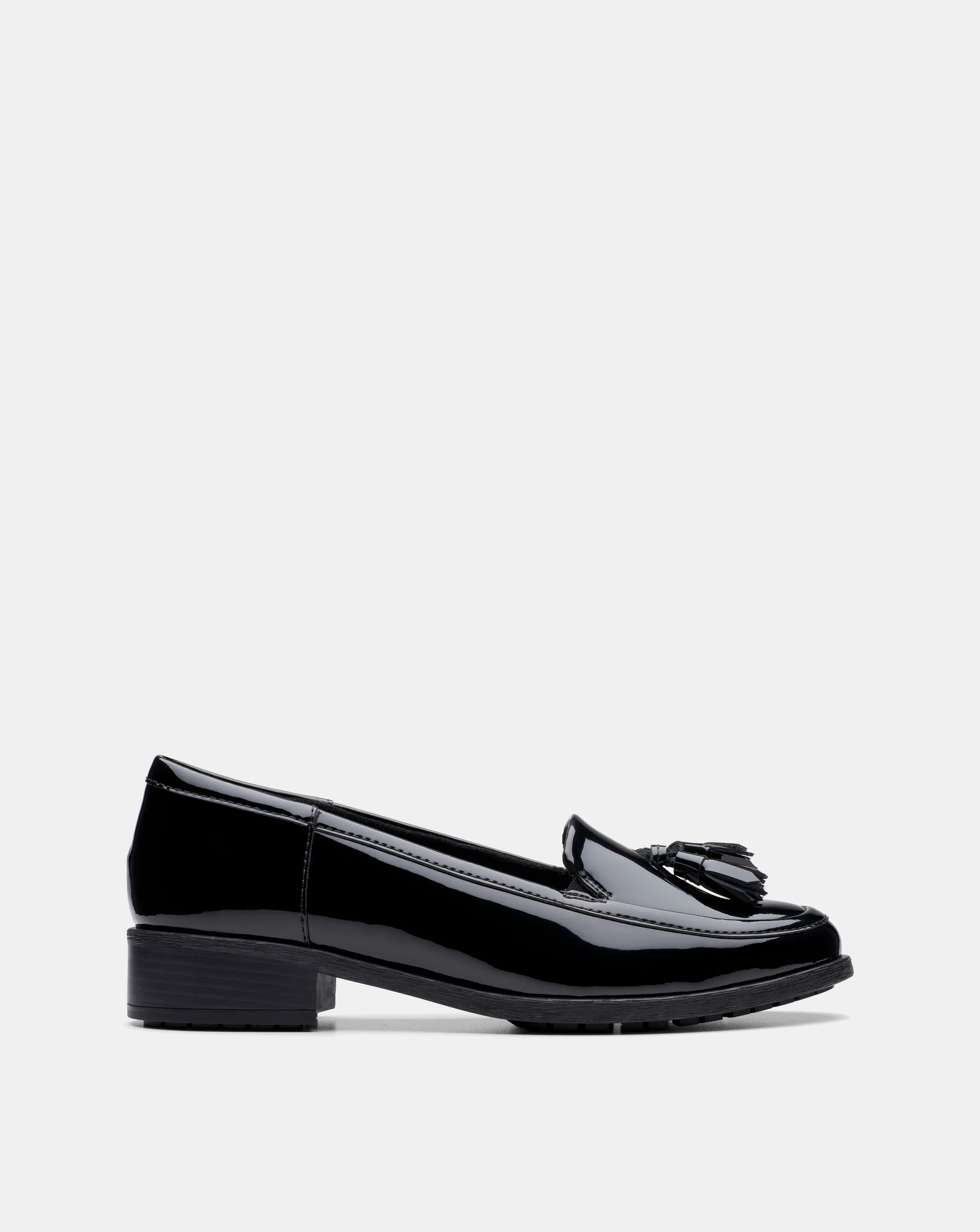 Clarks Havisham Patent Leather Tassel Loafer Wide Fit | Simply Be