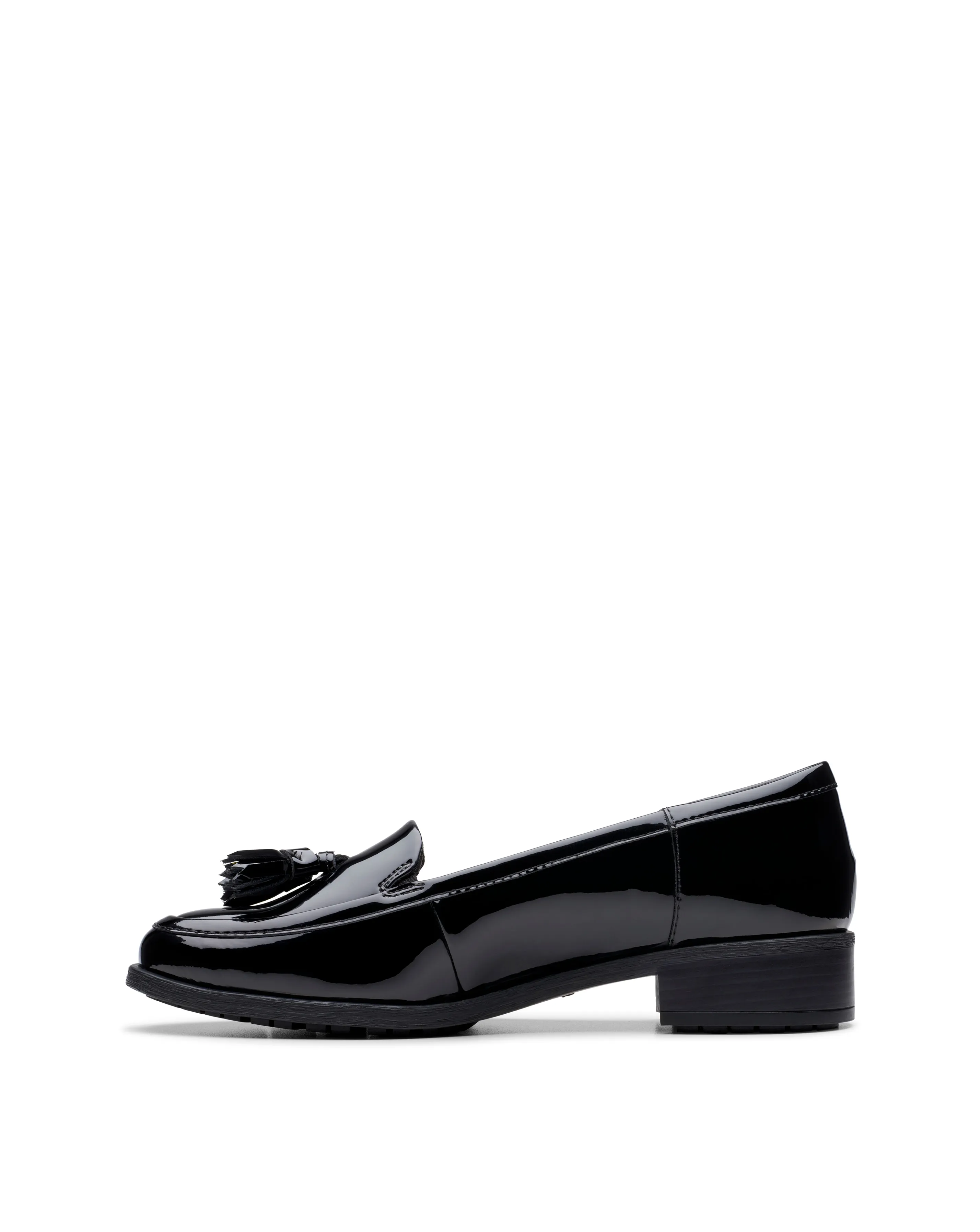 Clarks Havisham Patent Leather Tassel Loafer Wide Fit | Simply Be