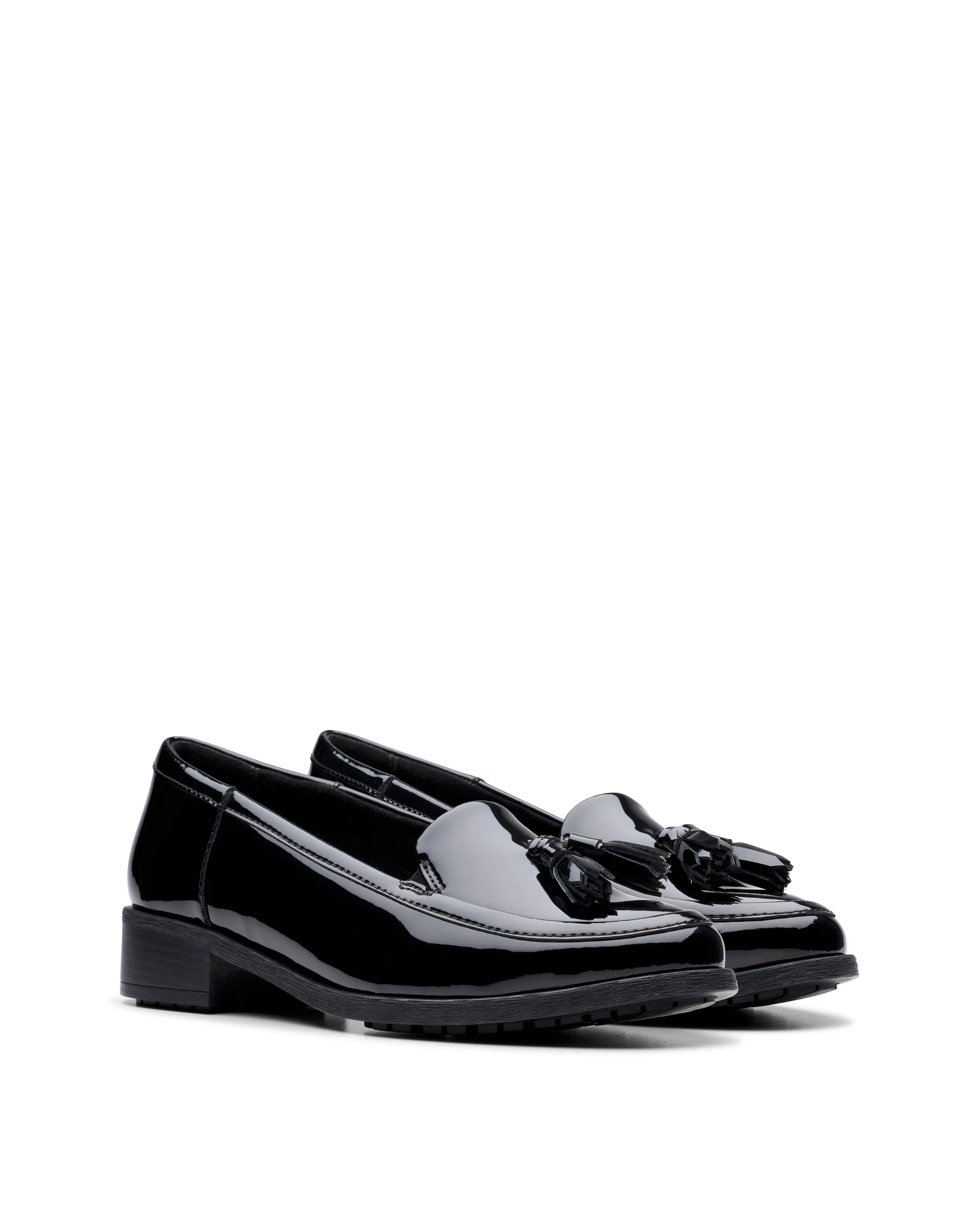 Clarks Havisham Patent Leather Tassel Loafer Wide Fit | Simply Be