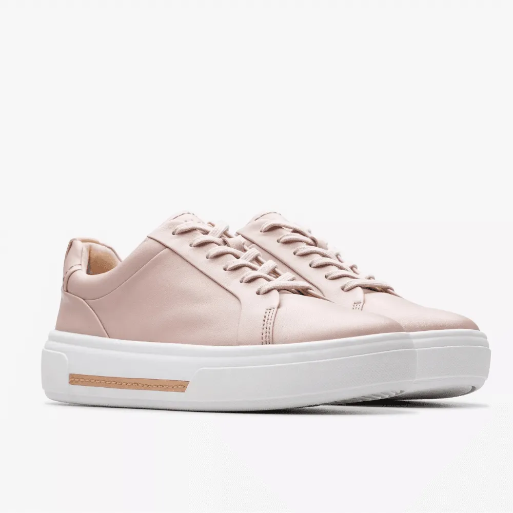 Clarks HOLLYHOCK Walk Rose Pink Leather Trainers