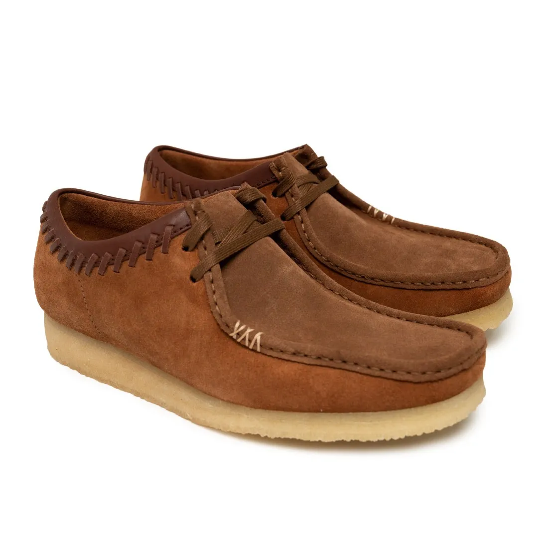 Clarks Men Wallabee (brown / dark tan combination)