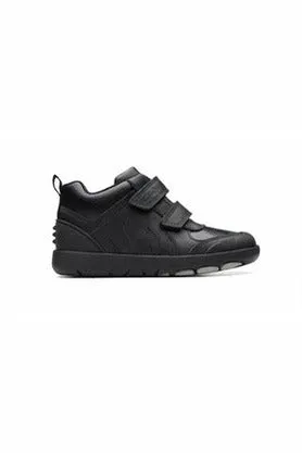 Clarks Rex Hop Kid black leather