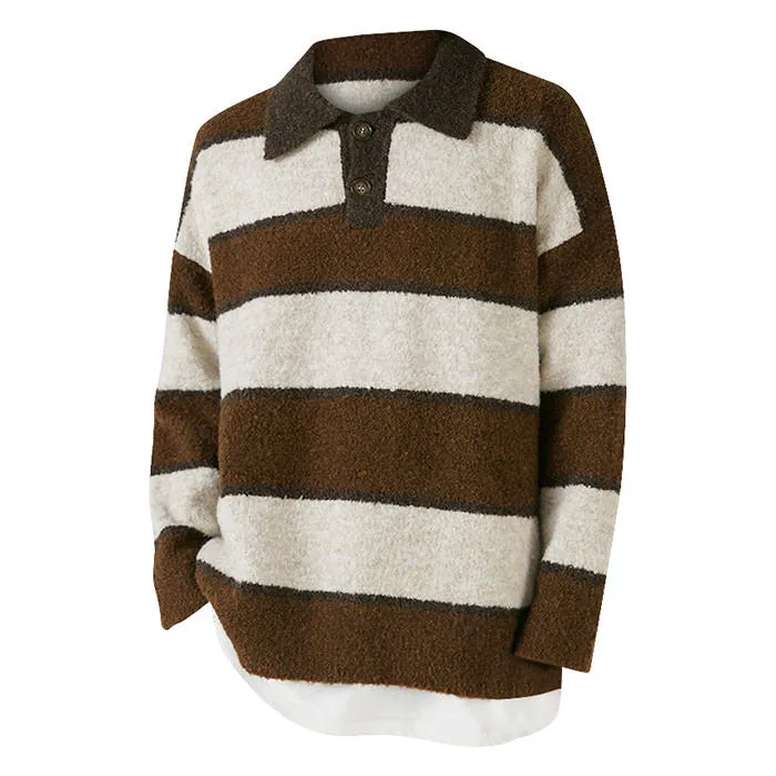 Coffee Shop Striped Pullover