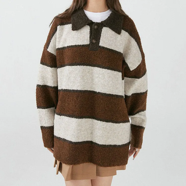 Coffee Shop Striped Pullover