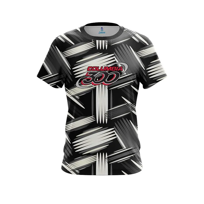 Columbia 300 Striped Pattern CoolWick Bowling Jersey