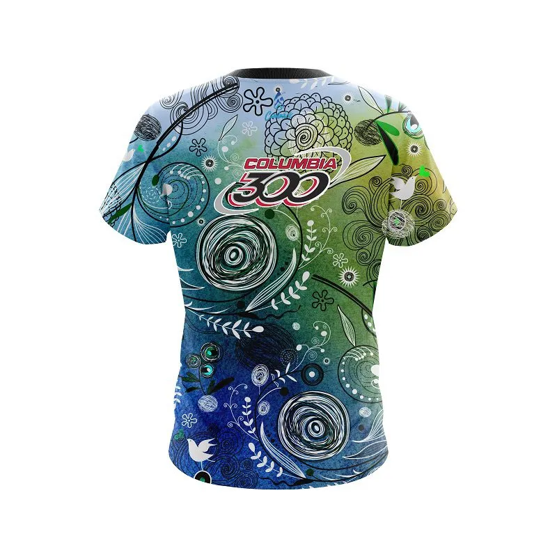 Columbia 300 Watercolor Floral Art CoolWick Bowling Jersey