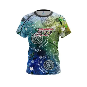 Columbia 300 Watercolor Floral Art CoolWick Bowling Jersey