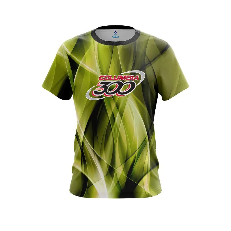 Columbia 300 Wavy Yellow  Swirl   CoolWick Bowling Jersey