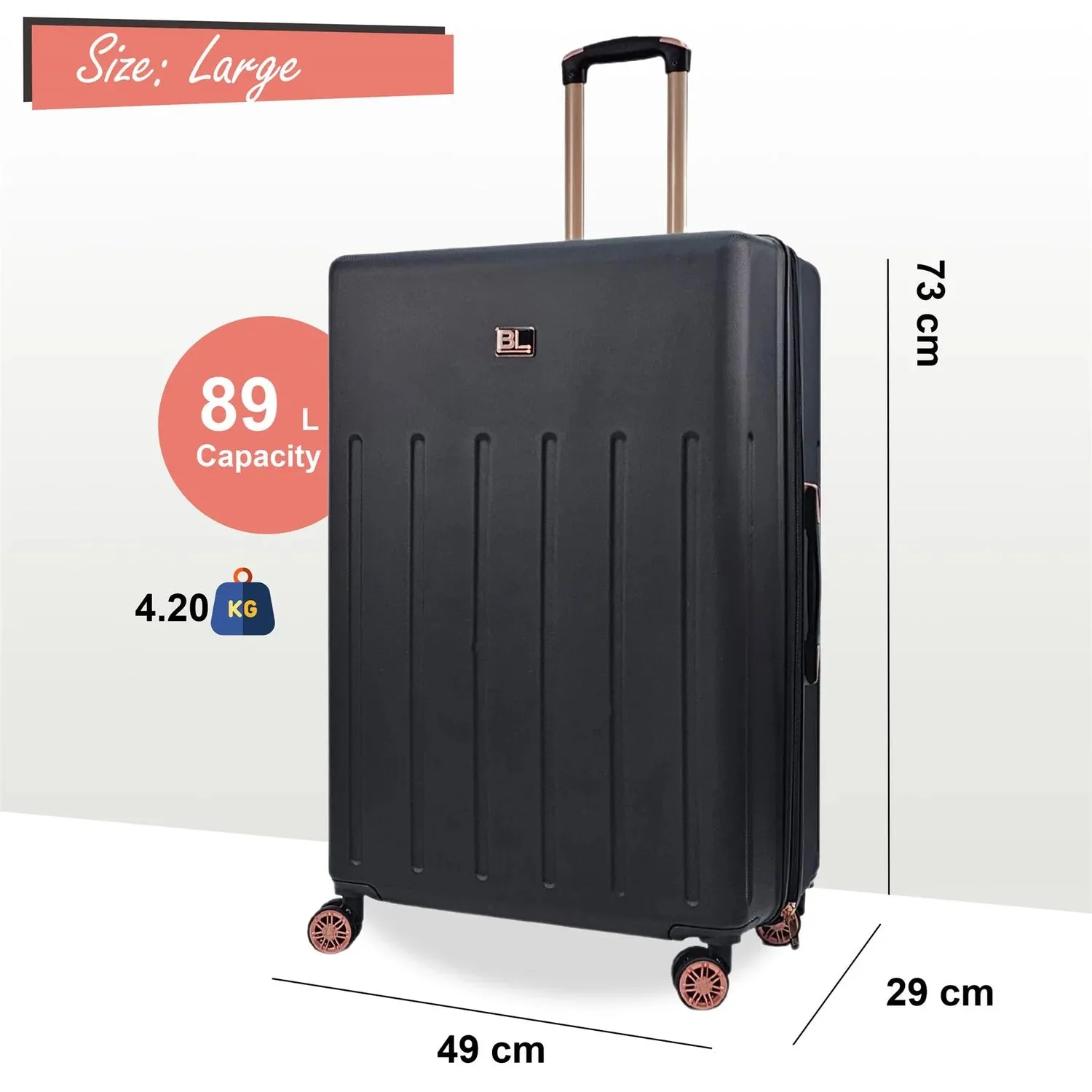 Columbia Large Hard Shell Black Suitcase