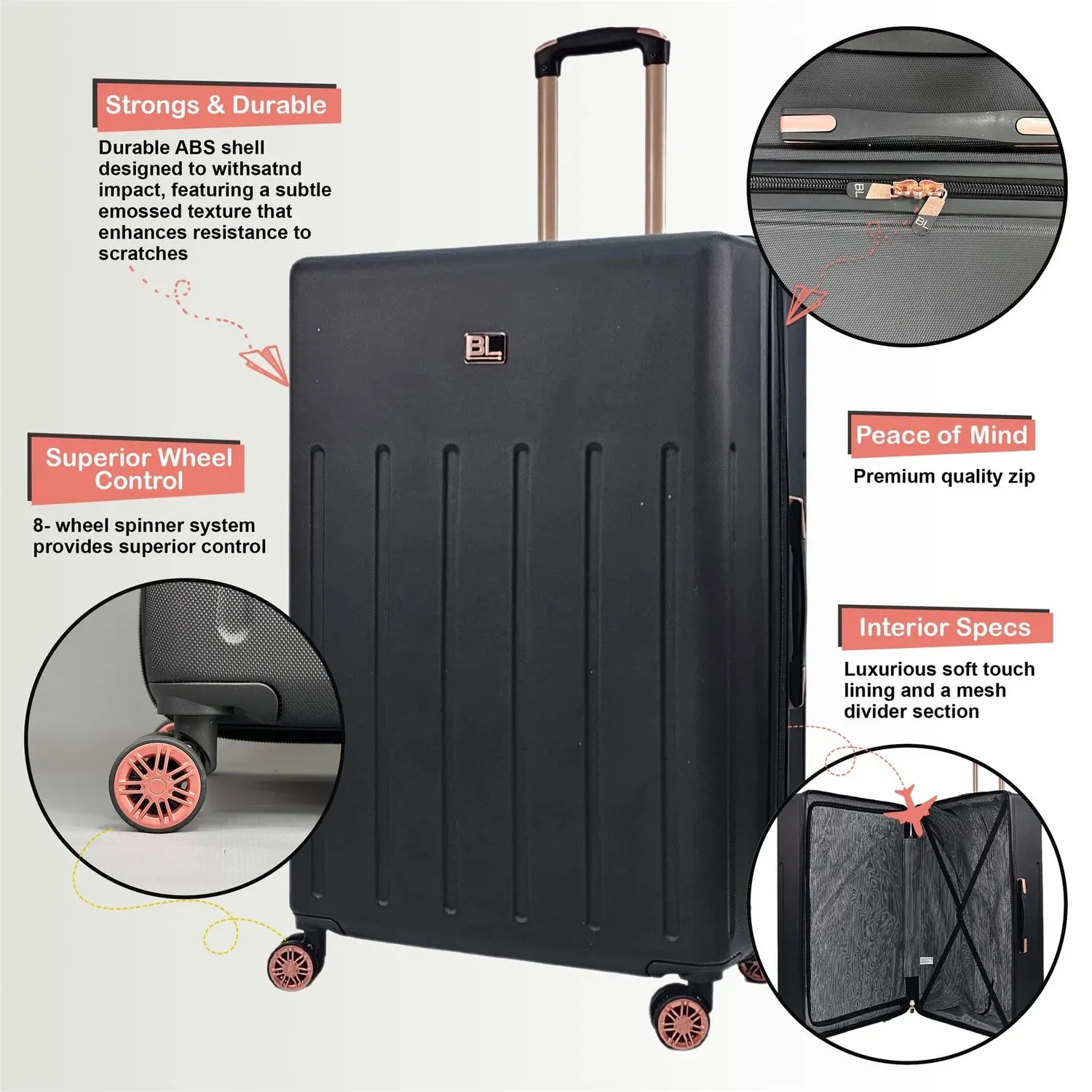 Columbia Large Hard Shell Black Suitcase