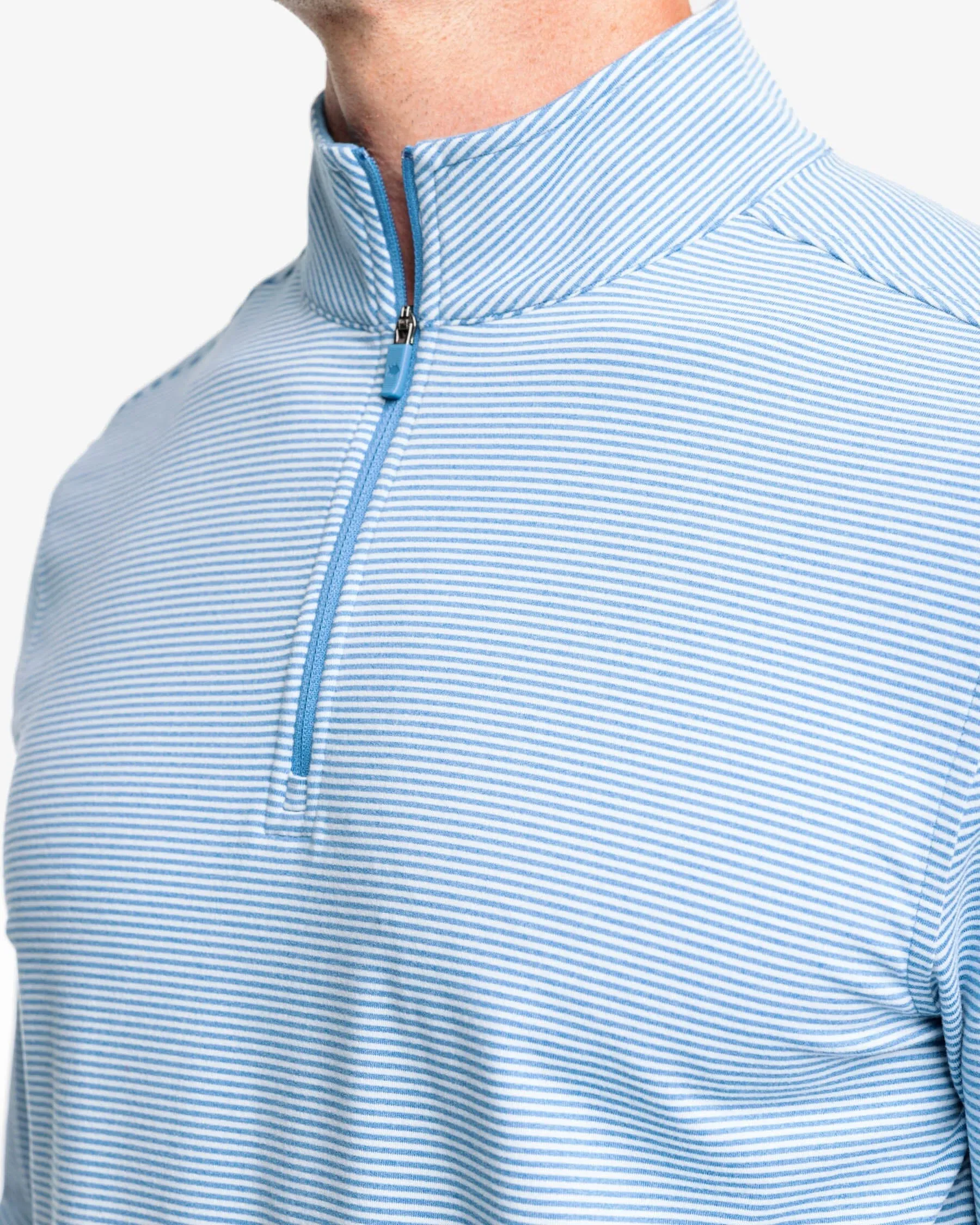 Cruiser Heather Micro-Stripe Performance Quarter Zip Pullover - Final Sale