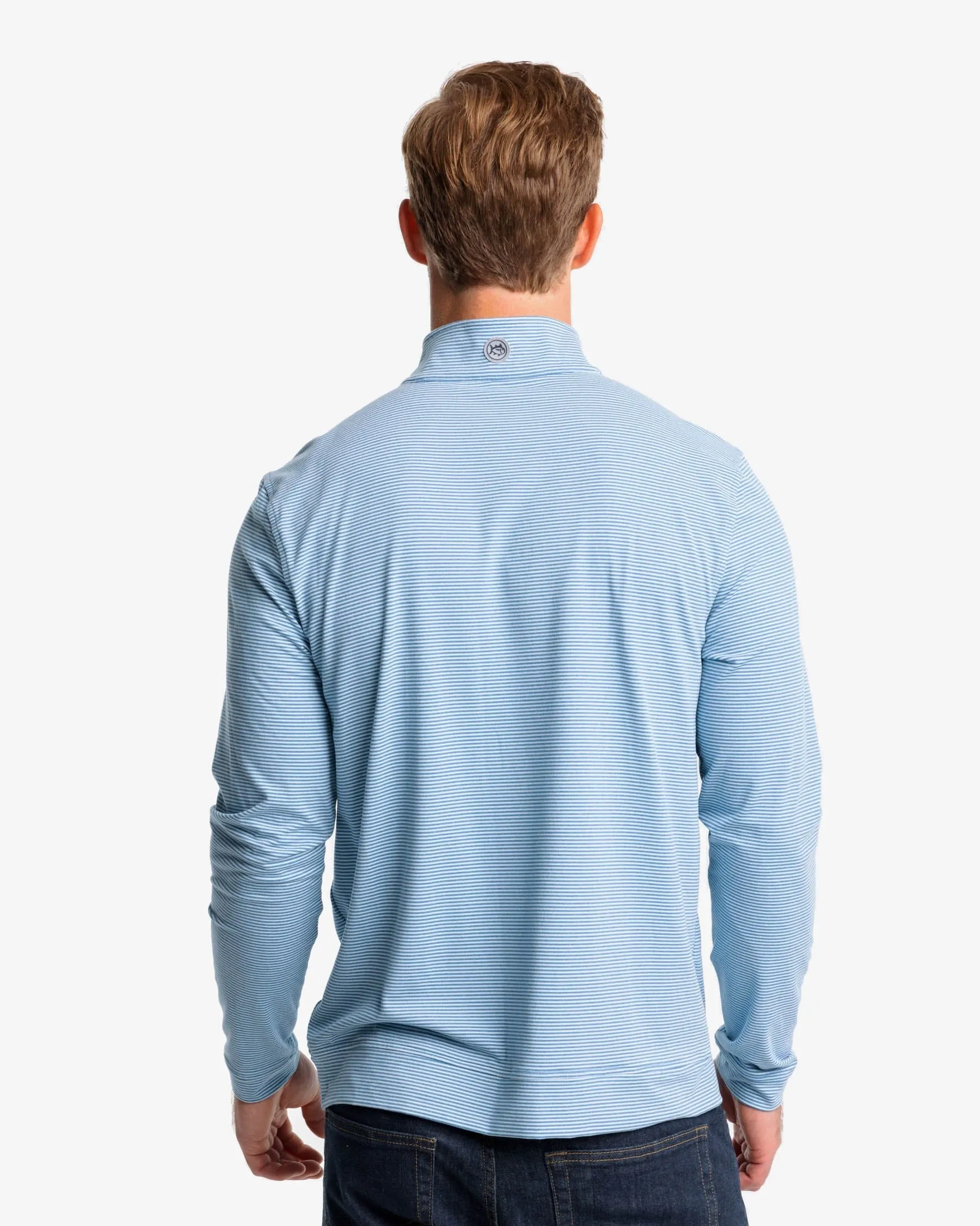 Cruiser Heather Micro-Stripe Performance Quarter Zip Pullover - Final Sale