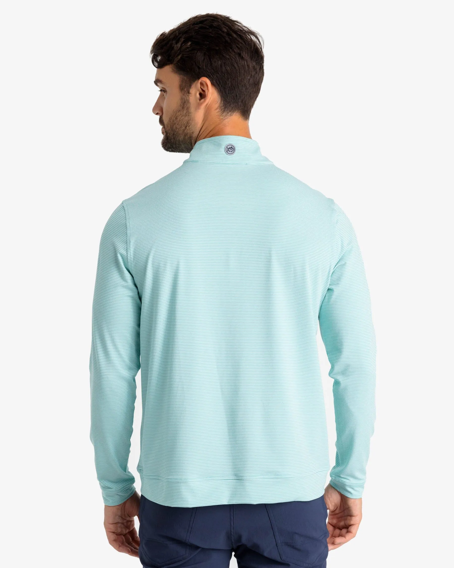 Cruiser Heather Micro-Stripe Performance Quarter Zip Pullover - Final Sale