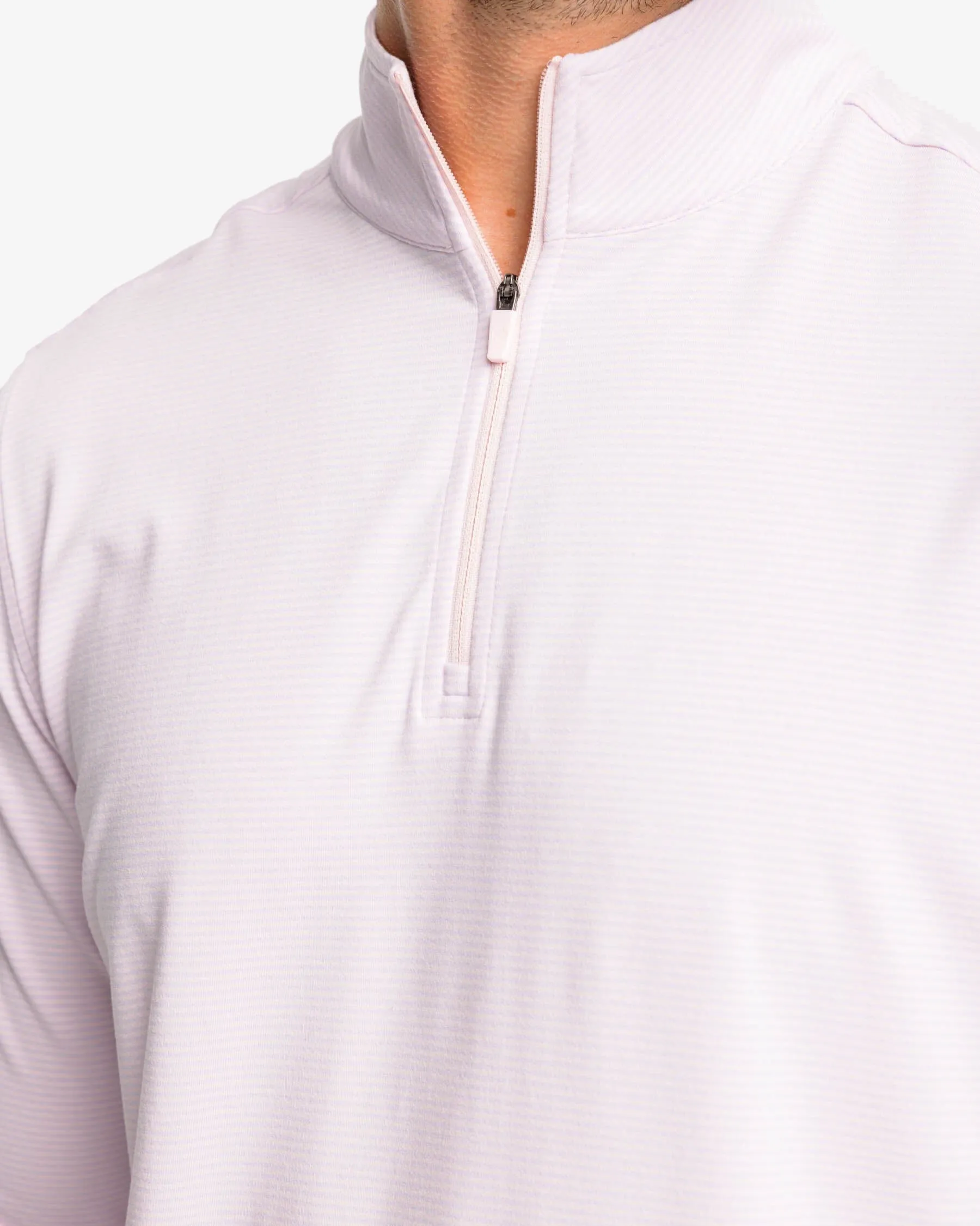 Cruiser Heather Micro-Stripe Performance Quarter Zip Pullover - Final Sale