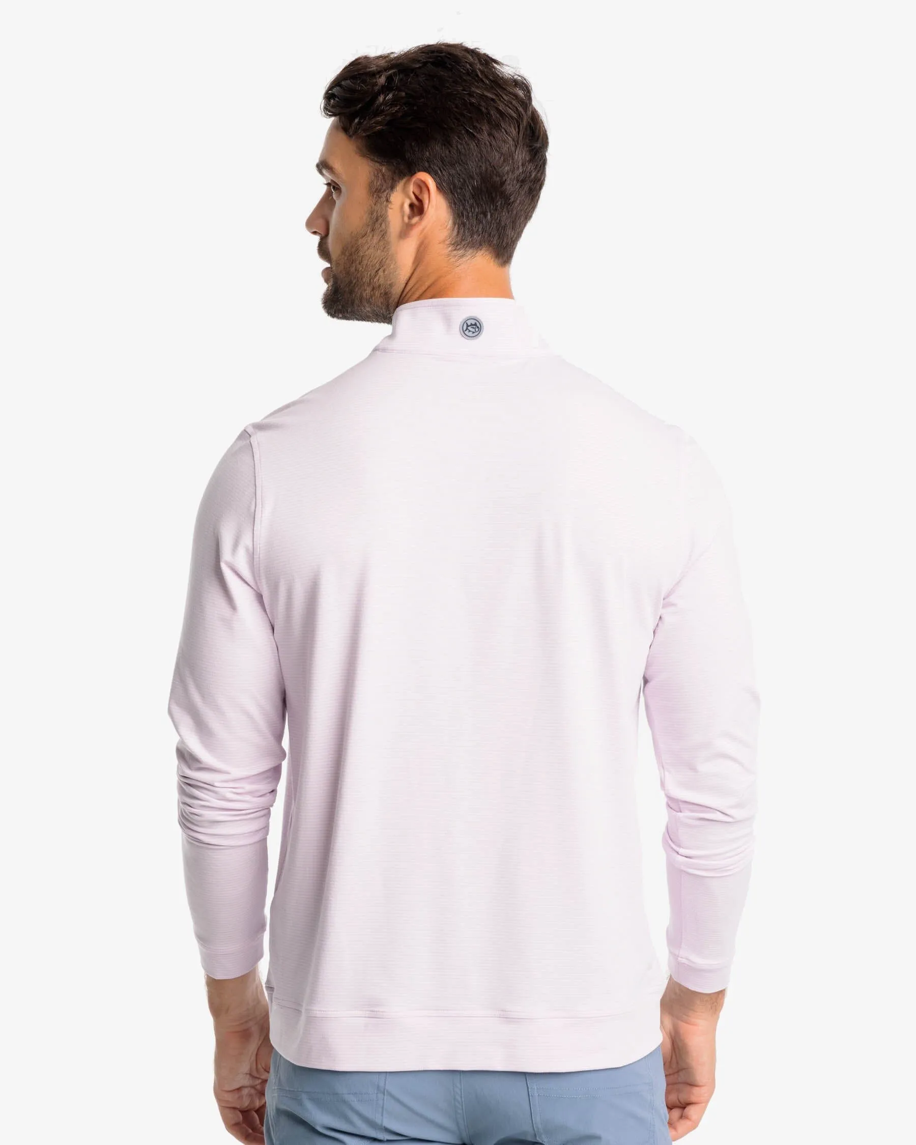 Cruiser Heather Micro-Stripe Performance Quarter Zip Pullover - Final Sale