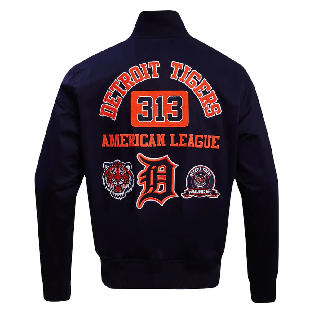 DETROIT TIGERS AREA CODE TWILL JACKET MIDNIGHT NAVY